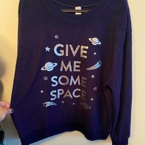 Give Me Some Space fleece crew pullover